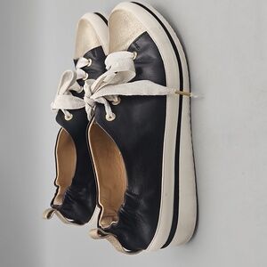 Ron White Nova Sneaker (Women) Onyx/ Platino leather lace ups EU 38 US 7.5